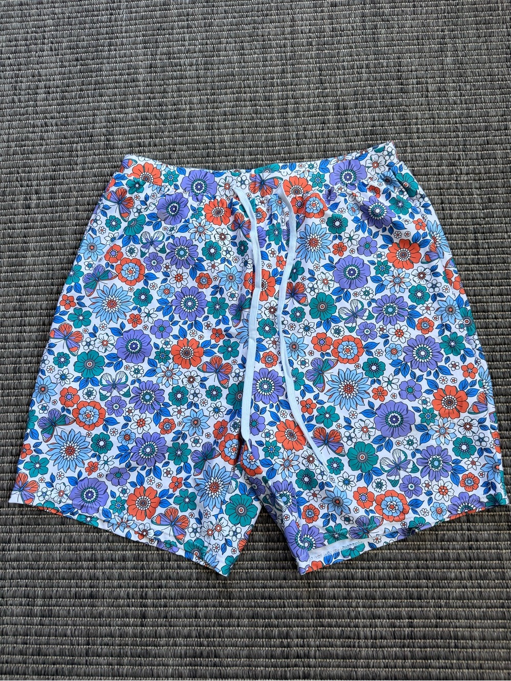 PatPat Men's Floral Swim Hybrids - Blue, Teal & Orange